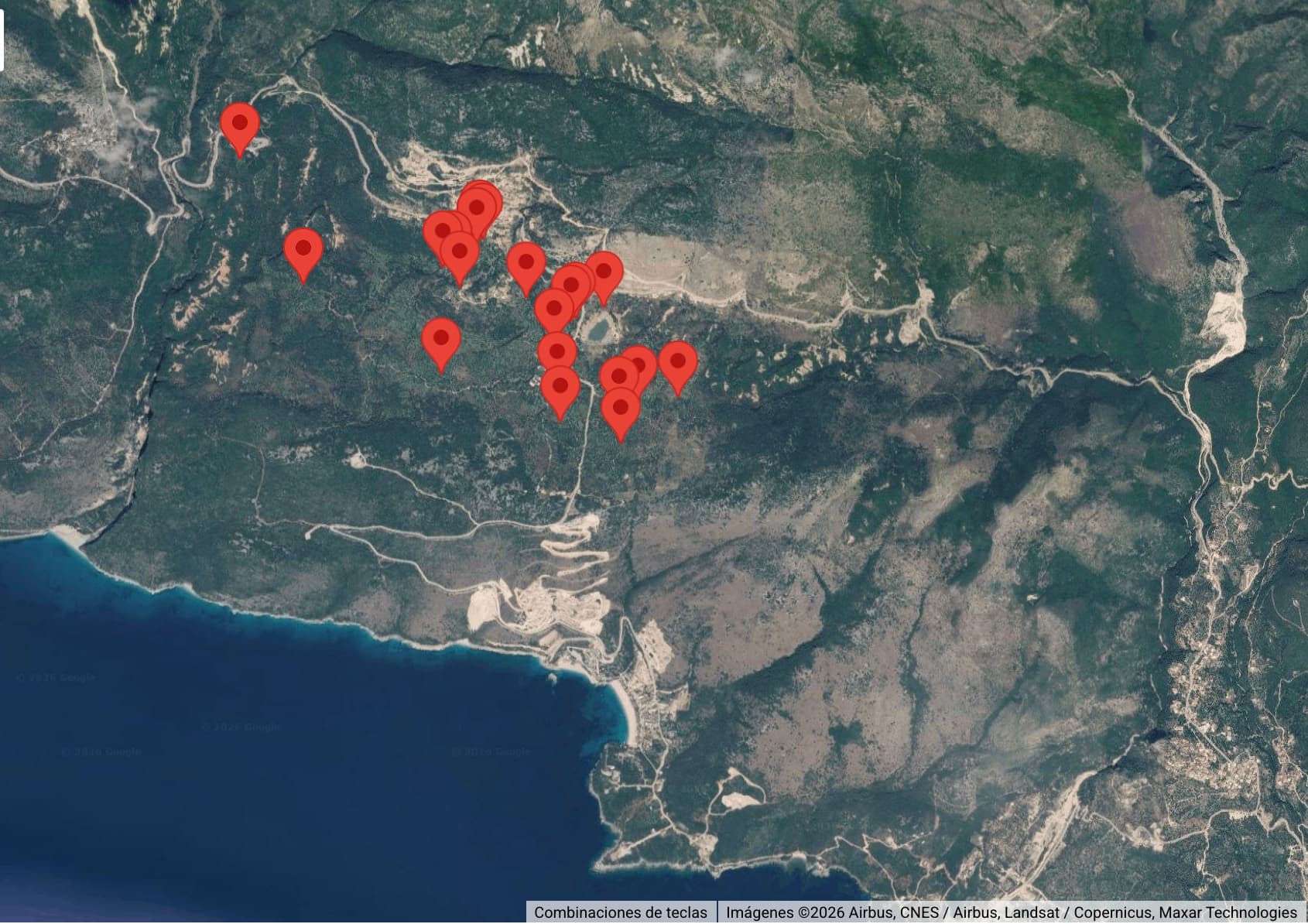 Traceability map showing Vuno olive oil batches by location, date, tree owner, and tree count